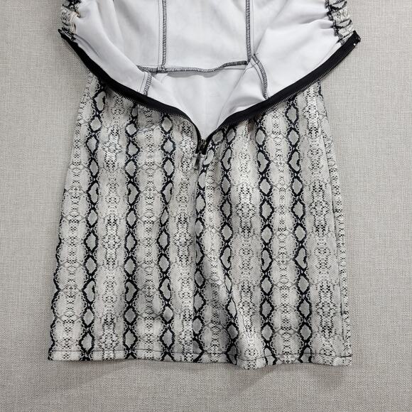 Carmin Womens Corset Dress Size M Gray Ivory Snakeskin Strapless Sweetheart Neck - Picture 4 of 13